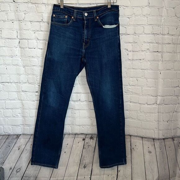 Levi’s Men’s 505 Dark Wash Straight Leg Jeans size 32x30 - Picture 1 of 11
